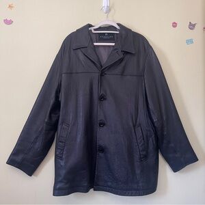 Kenneth Cole Mens Black Leather Jacket